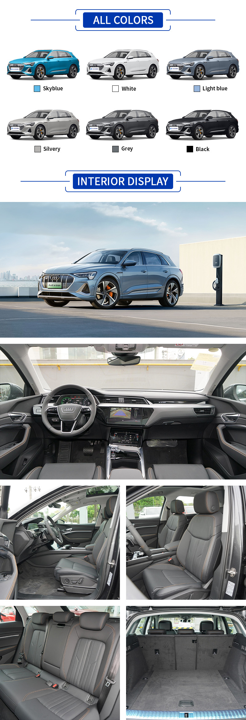 Audi E-tron All Colors,Audi E-tron All Interior Display